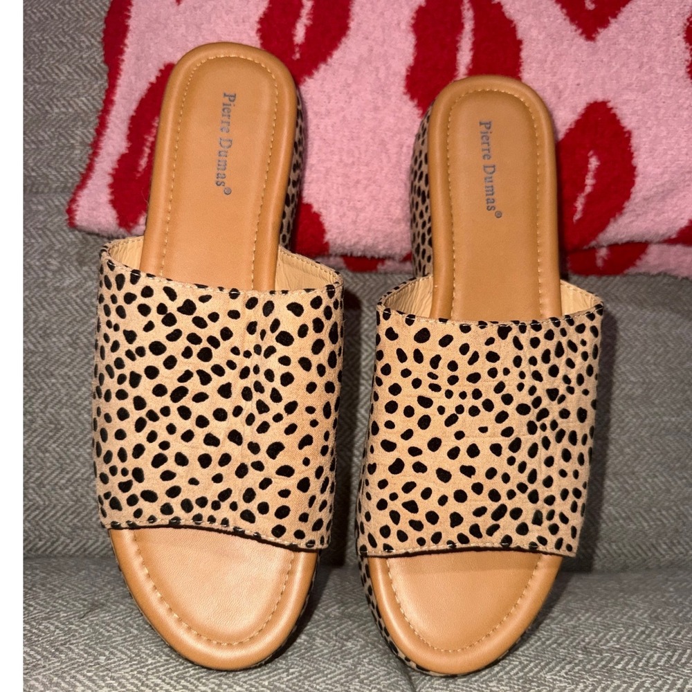 Pierre Dumas Delores Leopard‎ Print Platform Sandals Size 10